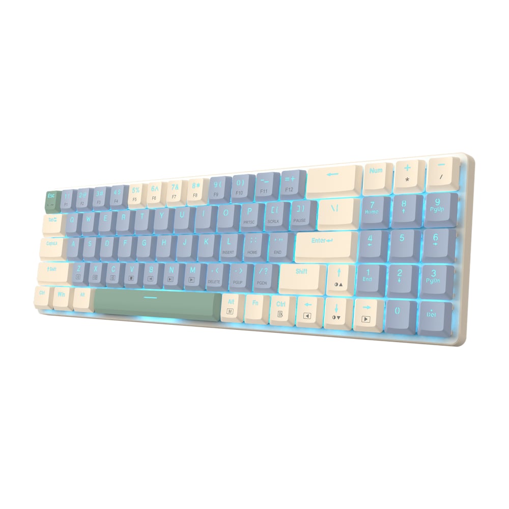 Redragon BS8772 Wireless Keyboard and Mouse Combo – Blue/Cream