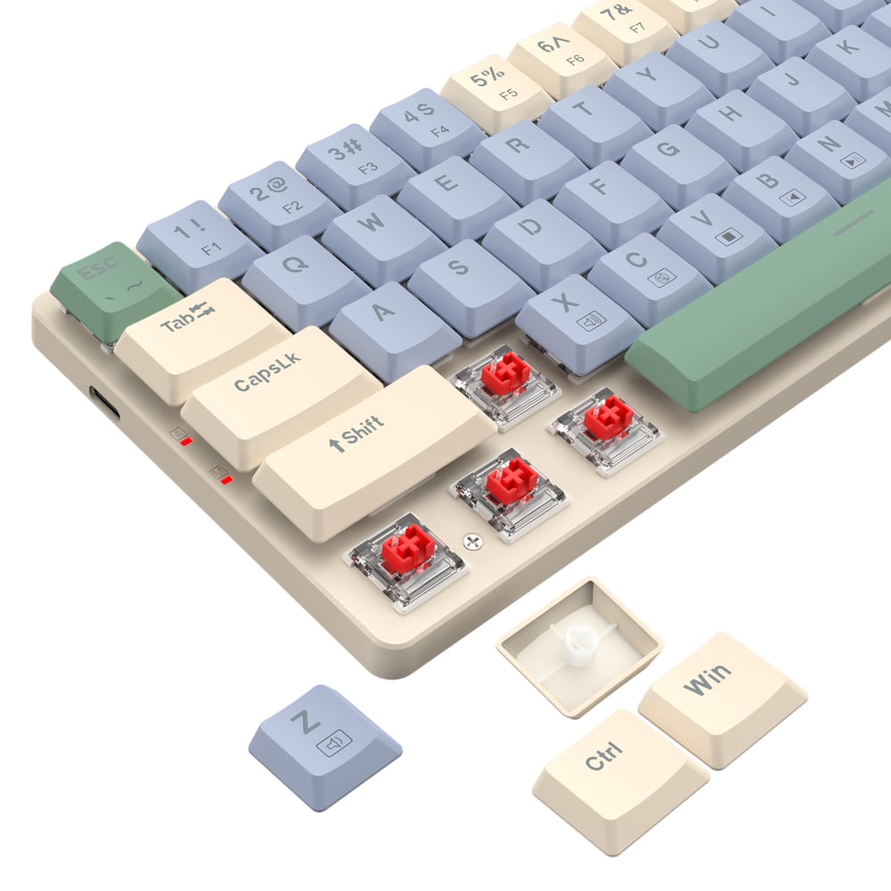 Redragon BS8772 Wireless Keyboard and Mouse Combo – Blue/Cream